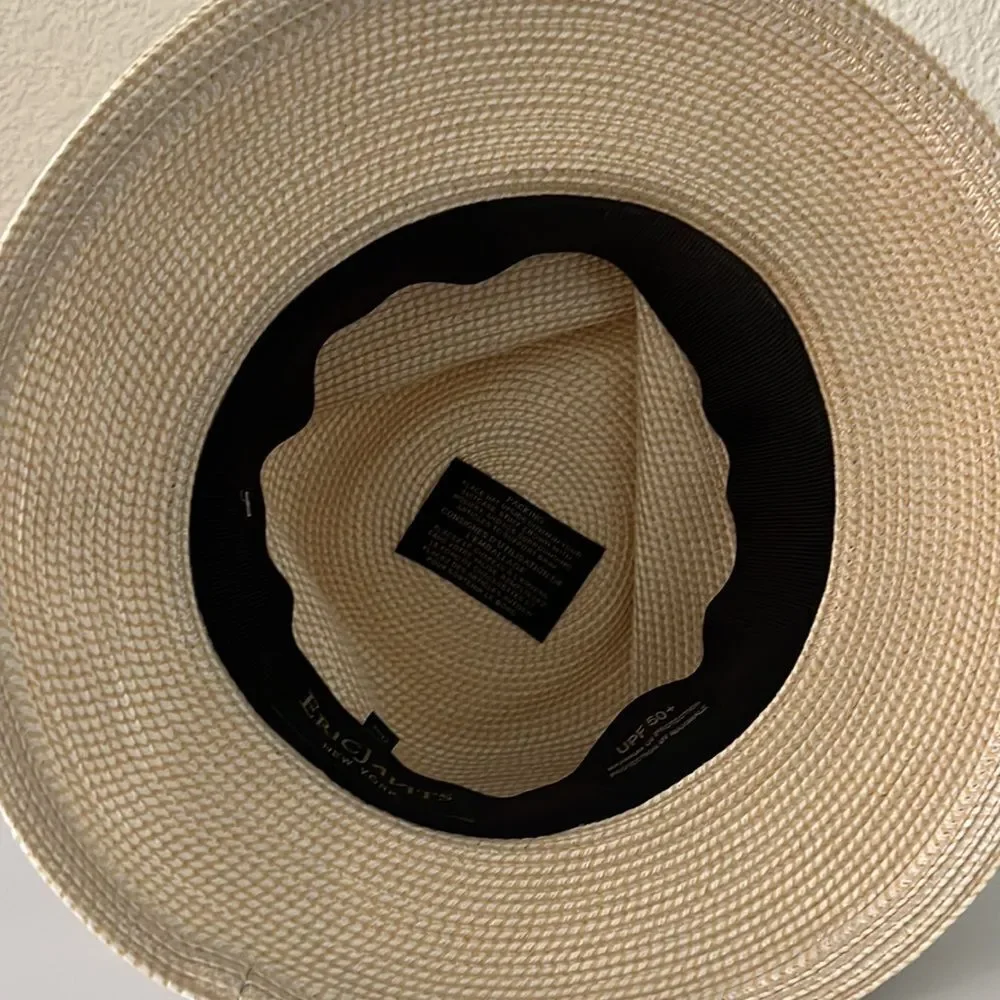 Eric Javits Squishee Classic Fedora Packable SUN HAT Cream/Black NEW $285 - Picture 6 of 6